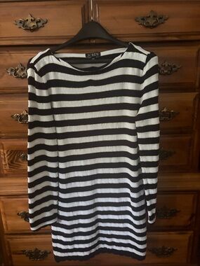 J Crew Boatneck Crochet Mini Dress in Stripe size XS
